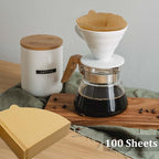 Cone Coffee Filters Size 02, 100 Count 1-4 Cups Unbleached V02 Disposable Coffee Filter Paper, Compatible with Conical Shaped Pour Over Coffee Dripper and Drip Coffee Maker