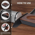 Longer Rolling Knife Sharpener with Leather Strop, Upgraded Rolling Knife Sharpening with 4 Degree Angle and 4PCS Replaceable Honing Discs, Easy to Sharpen Ktichen Knives, Silver
