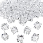 Fake Ice, Clear Fake Ice Cubes Acrylic, 17 mm 100 PCS Acrylic Decorative Ice Cubes for Photography Accessories Props Decoration Vase Fillers