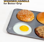 HONGBAKE Large Muffin Top Pan Set of 2, 4 Cup Nonstick Hamburger Bun Baking Pan, Jumbo Whoopie Pie Pan for Egg Sandwich, Cornbread, Layer Cake