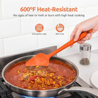 U-Taste Silicone Baking Spatula Set: 600ºF High Heat Resistant, Food Grade Flexible Rubber Kitchen Cooking Mixing Scraper, Food Grade Seamless Utensil for Nonstick Cookware Set of 3 (Colorful)