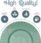 Exquisite 80 Piece Plastic Disposable Plates Set For 40 Guests I 20 X 9 Inch & 40 X 11 Inch Disposable Plastic Plates | Color: Green| Great for Weddings Parties And Formal Occasions