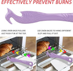 Oven Rack Push Pull Tool 2-Pack (11 Inch) - Longer Handle Suitable for Toaster Oven, air Fryer, Toaster (violet)