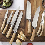 Natura Series 14 PCS Knife Block Set, Ultra Sharp High Carbon Stainless Steel with Wooden Handle