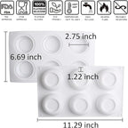 OCPO KITCHEN Silicone Molds for Baking Mousse Cake, 3D Silicone Baking Mold for Candy Pastry Chocolate Truffle Cupcake Jelly Cookie Pudding Cake Decoration Mold, Round Concave Shape (6-Cavity)