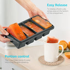 Silicone Freezer Tray With Lid - Silicone Freezer Food Molds- Large Ice Cube Tray,Silicone Freezer Container,Freeze & Store Soup, Sauce, Broth,Leftovers - Makes 4 Perfect 1 Cup