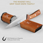Knife Sharpener Tool, Rolling Knife Sharpener Kit, Knife Sharpening with Diamonds and Ceramic for Steel of Any Hardness, Kitchen knife Sharpener with 15 & 20 Degree Magnetic Angle(Brown)