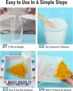 Nicpro 140oz Silicone Mold Making Kit, 15A Platinum Liquid Silicone Rubber, Flexible Silicone Molds Maker Mix Ratio 1:1 for Casting 3D Resins Candle Soap Molds DIY with Gloves, Sticks, Mixing Cups