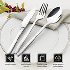 KINGSTONE Dinner Spoons Set of 16, 8 Inch 18/10 Stainless Steel Spoon Cutlery Table Spoon for Home, Kitchen & Restaurant, Dishwasher Safe