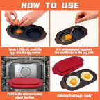 Microwave Egg Cooker - Egg Cooker Microwave, Multi-use Microwave Egg, Cooker & Poacher for Breakfast Sandwiches, Save Time,Portable,Microwave Egg Fryer for Home,Travel,Gifts(Red)
