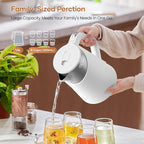 OLEGA 1.8L Electric Water Kettle: 1500W Electric Kettles for Boiling Water, BPA-Free Stainless Steel Electric Hot Water Kettle Auto Shut Off Water Boiler Tea Kettle Teapot for Tea Coffee, White