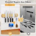 Magnetic Knife Holder for Wall, 24 Inch Extra Large Bamboo Knife Strip with Strong Magnetism, Space Saver Organizer for Farmhouse/Restaurant Kitchen, Housewarming Gifts