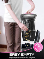 Canister Vacuum Cleaner, 32Kpa 1600W Bagless Vacuum Cleaner, Dust Full Indicator, H13 HEPA Filter, 3.7Qt Large Capacity, Lightweight Vac for Hard Floors, Carpet, Pet, Upholstery, Pink