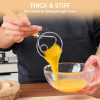 Maxjoy Danish Dough Whisk Wooden Dutch Bread Mixer with Stainless Steel Hook for Sourdough Baking Hand Tool