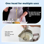 Electric Powerful Milk Frother, Stainless steel tube, Handheld Drink Mixer, Battery Operated Hand Frother Stirrer Wand-Rich Foam Maker for Coffee, Lattes, Cappuccino, Matcha,Chocolate & Creamer