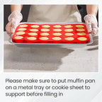 Redfly 24-Cup Silicone Mini Muffin Pan – 2 Pack Cupcake & Muffin Baking Tin Cupcake Pans