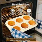 4 Pack Silicone Muffin Pan for Baking, Regular Size Nonstick Cupcake Pan, 6-Cup Silicone Muffin Tin BPA Free Dishwasher Safe, Great for Muffin Cupcake Brownie Egg Tart