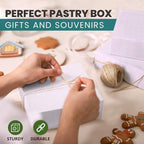 Fit Meal Prep 250 Pack White Bakery Boxes, 6 x 6 x 3 Inches Kraft Lined Pastry Boxes for Cupcakes, Chocolates, Donuts & Macarons