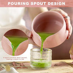 Matcha Whisk Set,Includes Ceramic Matcha Bowl, Bamboo Matcha Whisk and Holder, Bamboo Scoop and Spoon, Scoop Rest, Sifter and Tea Towel,Traditional Japanese Matcha Tea Ceremony Set Gift(pink)
