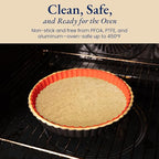 Patz&Patz Classic Tart Pan 9 Inch Removable Bottom with Patented Silicone Crust Shaper | Nonstick Carbon Steel Quiche Baking Dish, Fruit Tart Molds for Baking, Quiche Pan & Pie Mold - PFOA & PTFE-Free