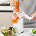 Rotary Cheese Grater Hand Crank, 5 in 1 Mandoline Vegetable Slicer - 5 Sets of Blades,Strong Suction Base&Easy to Clean - Kitchen Cheese Grater Shredder with Handle for Fruit,Vegetable,Nuts