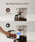 ecozy 12-Cup Programmable Coffee Maker with Electric Coffee Grinder Combos, Drip Coffee Machine with Pause & Pour Function, Auto Shutoff, Keep Warm, Brezzano DuoSet