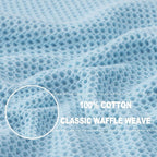 Homaxy 100% Cotton Waffle Weave Kitchen Dish Towels, Ultra Soft Absorbent Quick Drying Cleaning Towel, 13 x 28 Inches, 4-Pack, Sky Blue