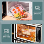 KOMUEE 30 oz 5 Pack Glass Meal Prep Containers, Glass Storage Containers with Lids - Dishwahser, Microwave, Oven and Freezer Safe