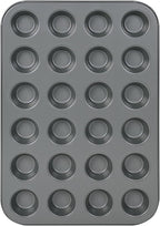 Mini Muffin Cake Pan, 24-Cavity Non-Stick Tiny Cupcake Pan Bakeware for Oven Baking (Dark Grey)
