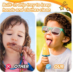 Popsicle Mold Set 4 Pieces Homemade Silicone Popsicle Maker Easy Release Ice Cream Molds Reusable DIY Pop Molds (Green, WinterWonder Pops)