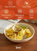 Sweese 22oz Porcelain Salad Serving Bowls Set, Microwave Dishwasher Safe, 7.6 Inch, Beige, 6-Pack