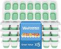 Ice Cube Trays for Freezer with Lids, 4 Pack Silicone & PP Easy-Release Ice Cube Tray, 14 Cubes Each (56 Total), Stackable, BPA Free, LFGB Certified Ice Molds for Drinks, Coffee, Baby Food, Cocktails