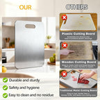 Tavano Titanium Cutting Board,100% Pure Titanium Cutting Boards for Kitchen,2026 New Non Toxic,Double-Sided Food Grade Chopping Board for Meat,Vegetable,Fruit,Outdoor Camping(XL-1PC:18.1 * 11.8'')
