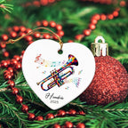 Personalized Trumpet Player Ceramic Ornaments Christmas, Trumpets Musical Ornament 2025 Gifts for Musician, Custom Name & Year Instrumentalist Xmas Ornament Tree, Instrument Lovers Ceramic Ornaments