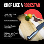 Guitar Shaped Cutting Board, Poplar and Black Walnut Wood, 14 x 18 x 3/4 inches, Handmade in Texas