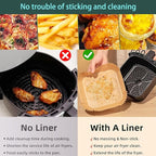 parchment paper for air fryer, 8.9inch square air fryer liners disposable,125PCS Non-stick parchment paper sheets for 8-12QT airfryer liners, Baking, Roasting Microwave