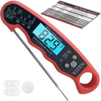 KIZEN Instant Read Meat Thermometer Digital - Food Thermometer for Cooking, Grill, Oven, BBQ - IP67 Rated Waterproof - Large Backlit Display and Magnetic Back
