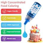 Food Coloring Liquid - 5 Food Grade Vibrant Colors Food Coloring Liquid Set, Food Dye Color for Baking, Icing, Cookie, Cake Decorating, Easter Egg, DIY Making Supplies Kit (0.25 Fl Oz (Pack of 5))