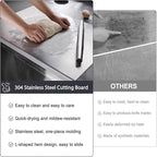 304 Stainless Steel Cutting Board – Stainless Steel Kitchen Chopping Boards Non-Slip, Dishwasher Safe – Ideal for Meat, Vegetables, Fruits, Bread & Baking – Commercial & Home Use (27.5 * 19.6in)