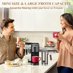Milk Frother for Coffee, 4-in-1 Milk Frother and Steamer, Warm and Cold Foam Frother for Latte Cappuccinos Café Au Lait Hot Chocolate Matcha, Non-stick Coating Interior
