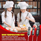 6 Pcs Instant Read Meat Thermometer with Long Probe 9.65 Inch Kitchen Cooking Food Candy Waterproof Digital Thermometer for BBQ Water Milk Yogurt Liquid (Round&Square Ring,Black,White,Red)