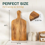 Yes4All Teak Cutting Boards for Kitchen, [20''Lx10''Wx0.75”] Ergonomic Handle Serving Board, Pre-Oiled Teak Wood Charcuterie Board, Multipurpose use for Slicing and Serving Wood Cutting Boards