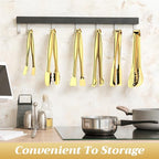 CHENGU 12 Pack Stainless Steel Tongs 6 Inches Food Serving Clip Kitchen Cooking Tongs High Heat Resistant Clips for Non Stick Cooking Grip for Ribs, Steak and Grill Salad