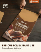 BAKLICIOUS 220 Pcs 9x13 inch Unbleached Parchment Paper Baking Sheets, Baklicious Pre-cut Heavy Duty Parchment Baking Paper for Air Fryer, Oven, Bakeware, Steaming, Cooking Bread, CupCake, Cookies