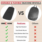 Unicook Flexible Silicone Spatula, Turner, 600F Heat Resistant, Ideal for Flipping Eggs, Burgers, Crepes and More, Small