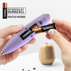Zulay Kitchen Patented Tornado Triple Whisk Milk Frother with 4 Duracell Batteries – Handheld Foam Maker for Coffee, Lattes, Matcha & Hot Chocolate – Rich, Creamy Froth in Seconds