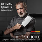MAD SHARK 7.5 Inch Meat Cleaver Knife, Professional Bone Chopping Butcher with Heavy Duty Blade, German Military Grade Composite Steel, Chinese Chef's Bone Cutting Knife for Home Kitchen & Restaurant
