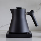 Fellow Corvo EKG Pro Electric Tea Kettle - Quick Heating, Precise Temperature Control Electric Kettle, Scheduling, Built-in Brew Timer for Boiling Water - Matte Black - 0.9 Liter