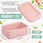 6 Packs 1 Cup Silicone Soup Freezer Molds with Lid Silicone Soup Freezer Trays Rectangle Reusable Food Preserving Tray Freezing Sauces Stews(Pink, Sage Green)
