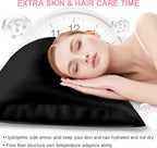 Mulberry Silk Pillow Cases King Size with Hidden Zipper, Ultra Smooth and Soft Breathable Cooling Silk Satin Pillowcase for Hair and Skin, Gifts for Women Men (Black, 20x36 Inches, 1 Pack)